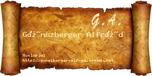Günszberger Alfréd névjegykártya